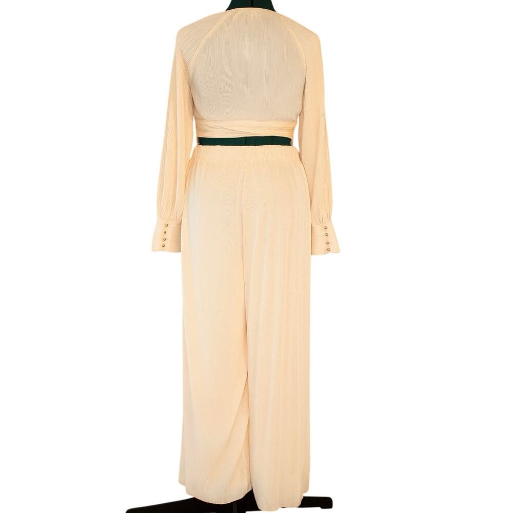 Mable Nele Front Twisted Pleated Boho Two-Piece Set Cream Size Small - Picture 4 of 5